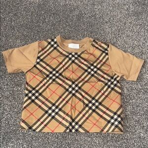 Burberry Kids Beige and Red Plaid Tee